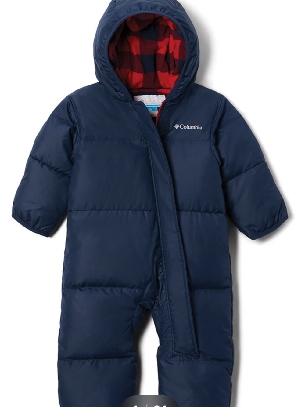 Columbia Navy Snuggly Bunny Infant Snowsuit with Hood
